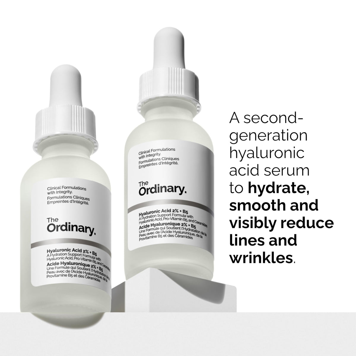 The Ordinary hyaluronic acid droplet texture demonstrating deep hydration
