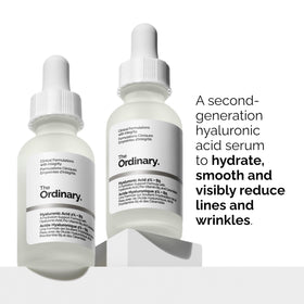 The Ordinary hyaluronic acid droplet texture demonstrating deep hydration