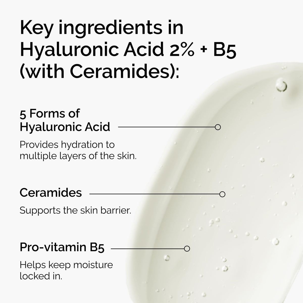 The Ordinary serum texture close-up highlighting lightweight, absorbent formula