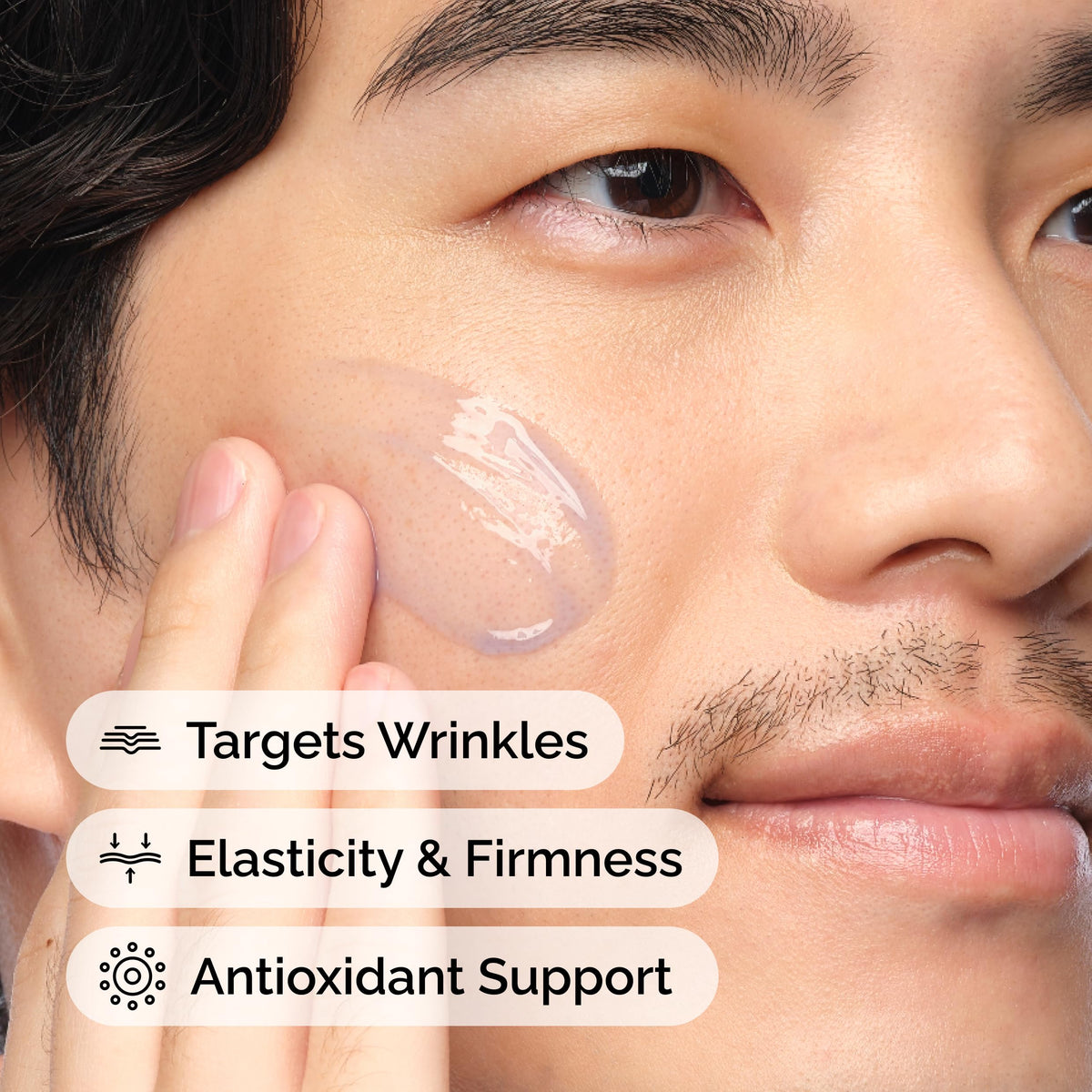 The Ordinary ingredient list close-up, emphasizes peptides and copper peptide benefits