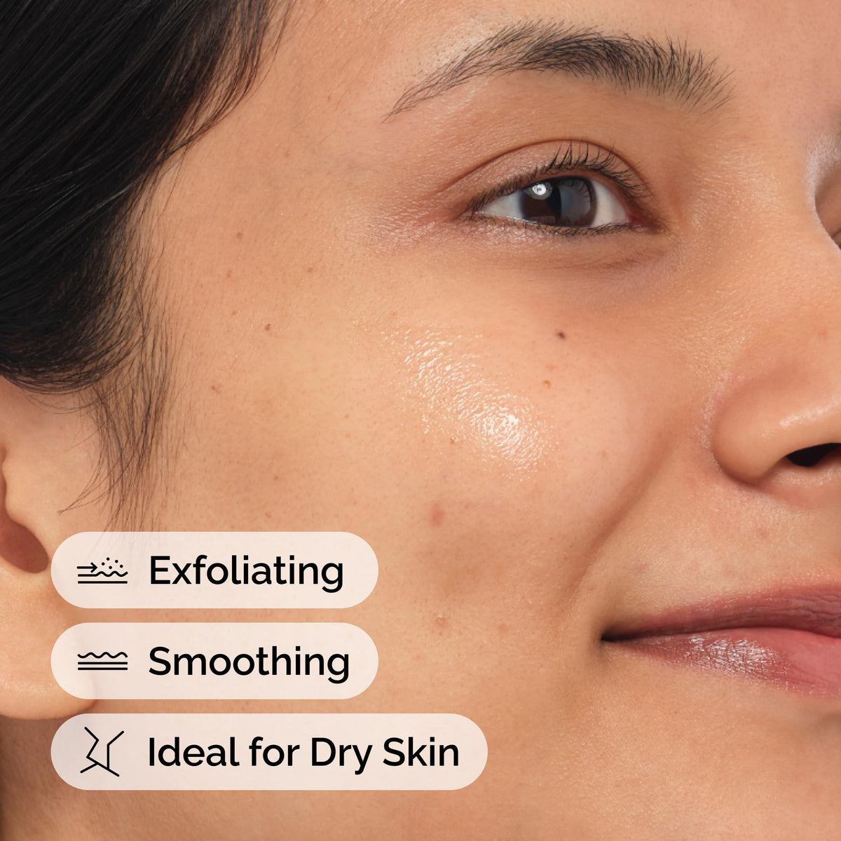 The Ordinary ingredients label detail with lactic acid and hyaluronic acid visible for transparency