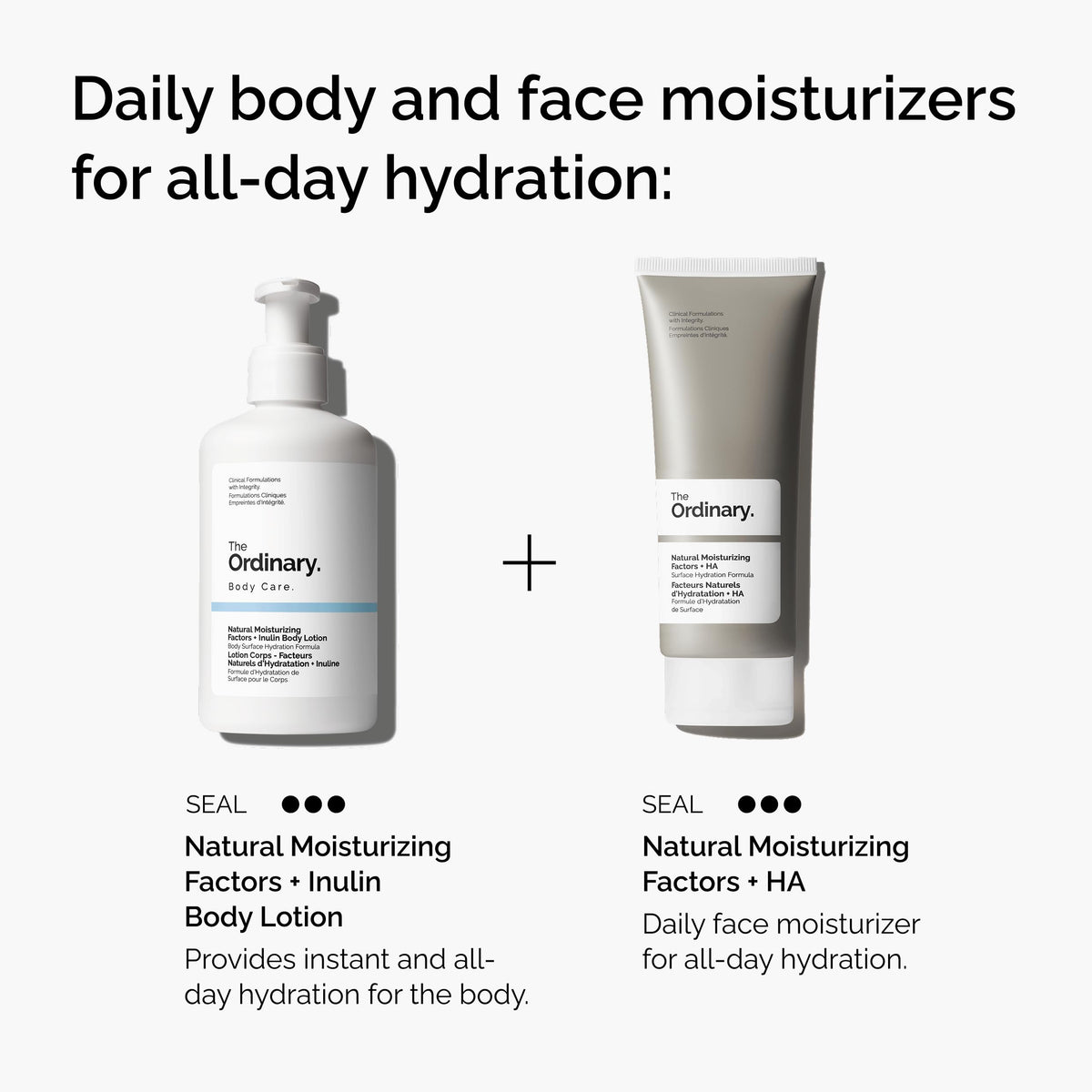 Bathroom shelf with The Ordinary lotion, suggesting daily routine convenience