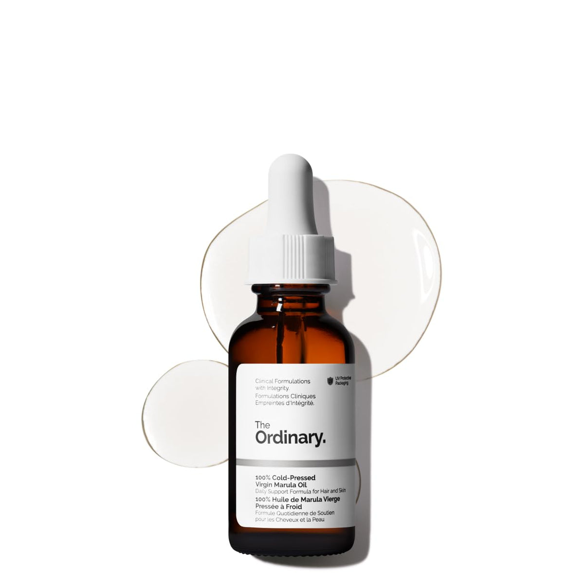 The Ordinary bottle front view showing clean label and product clarity