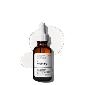 The Ordinary bottle front view showing clean label and product clarity