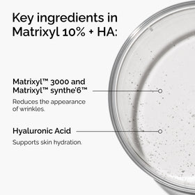 The Ordinary serum texture on glass surface, demonstrates lightweight hydration benefit