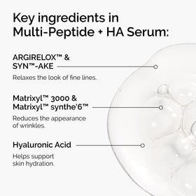 The Ordinary Multi-Peptide + HA Serum dropper dispensing serum for smoothness
