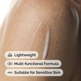 The Ordinary emulsion applied on forearm demonstrating even spread and quick hydration