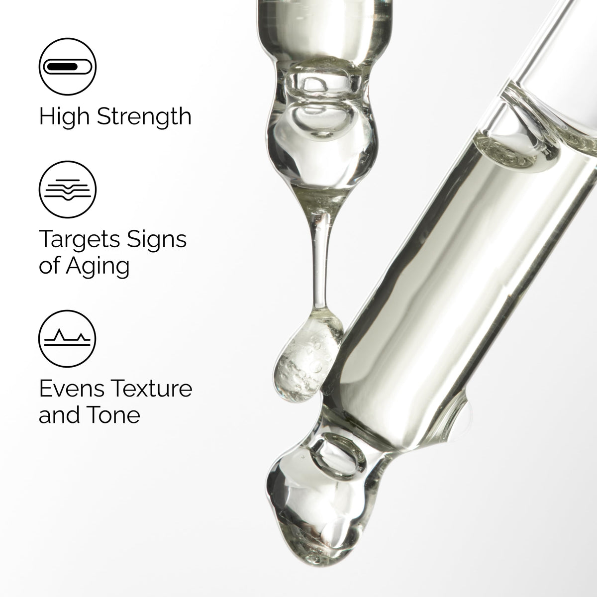 Close-up of retinol 1% texture in squalane, The Ordinary highlighting smooth, non-greasy finish