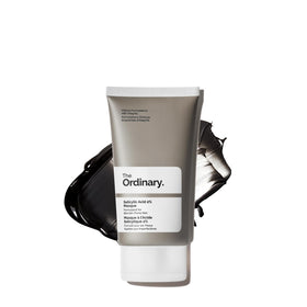 The Ordinary masque front tube showing label and benefit for clearer pores