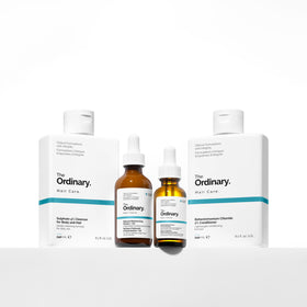 The Ordinary bottle beside towel showing 8.1 fl oz scale and travel-friendly size