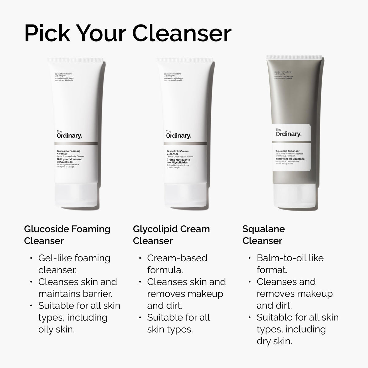 The Ordinary squalane cleanser on bathroom counter in routine setup showing daily use benefit