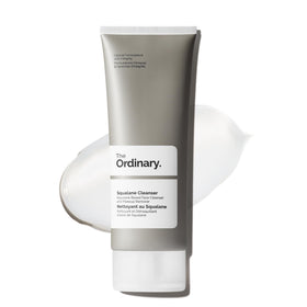 The Ordinary squalane cleanser bottle front view showing packaging and size benefit