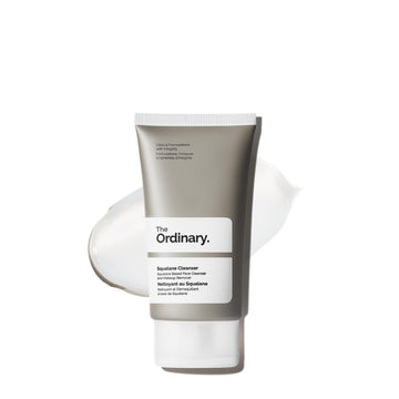 The Ordinary travel-size cleanser front view showing label and compact bottle benefit: easy packing