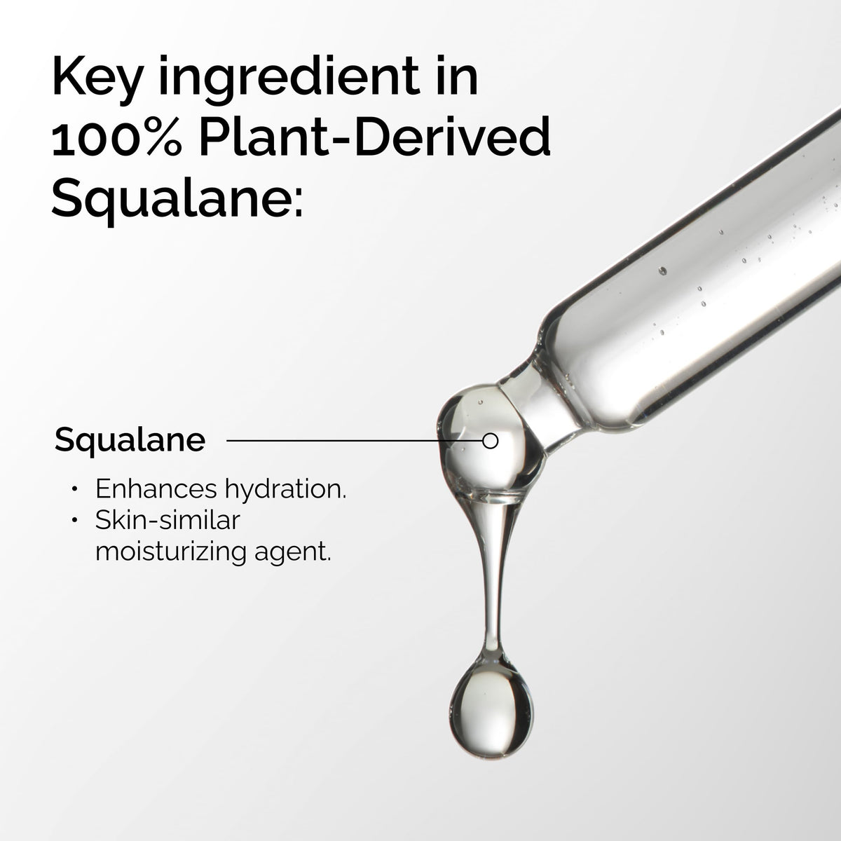 The Ordinary squalane droplet on fingertip demonstrating fast-absorbing texture benefit