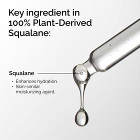 The Ordinary squalane droplet on fingertip demonstrating fast-absorbing texture benefit