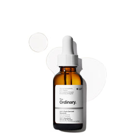 The Ordinary squalane front bottle showing compact travel-friendly design and hydration