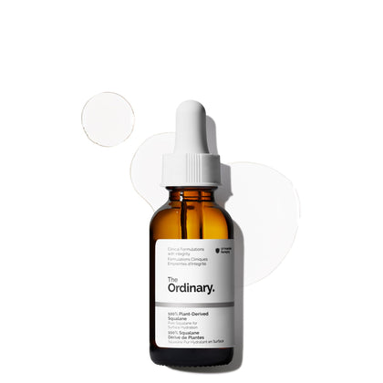 The Ordinary squalane front bottle showing compact travel-friendly design and hydration