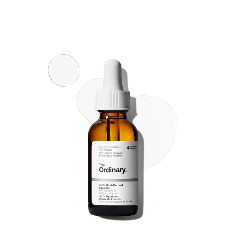 The Ordinary squalane front bottle showing compact travel-friendly design and hydration