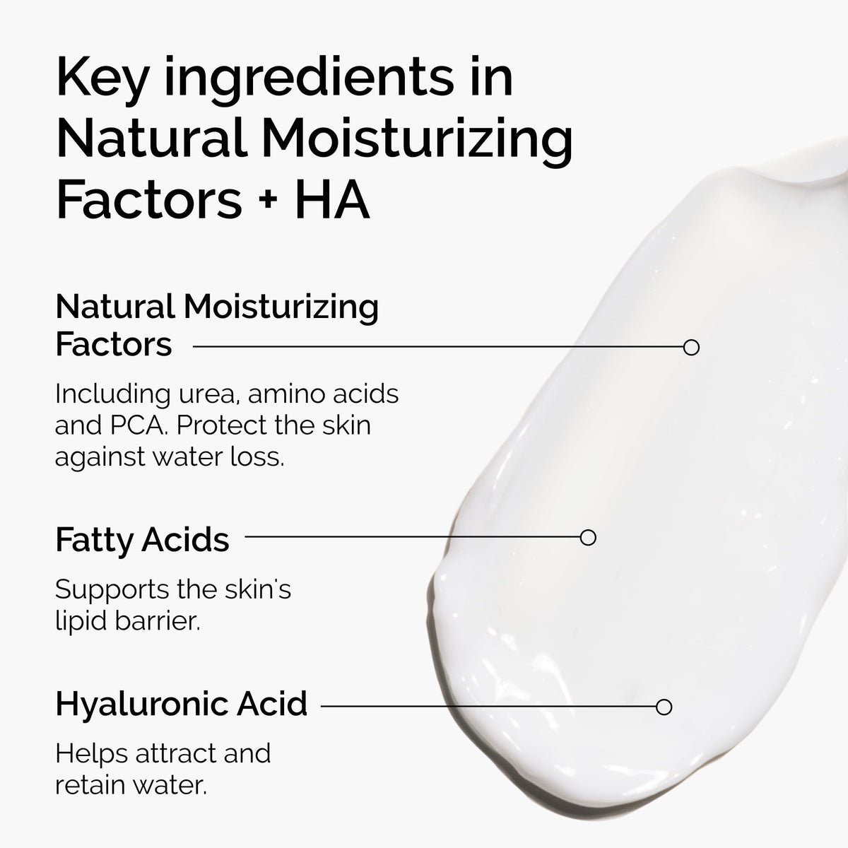 The Ordinary texture close-up of cream consistency, highlights lightweight absorbent finish