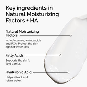 The Ordinary texture close-up of cream consistency, highlights lightweight absorbent finish