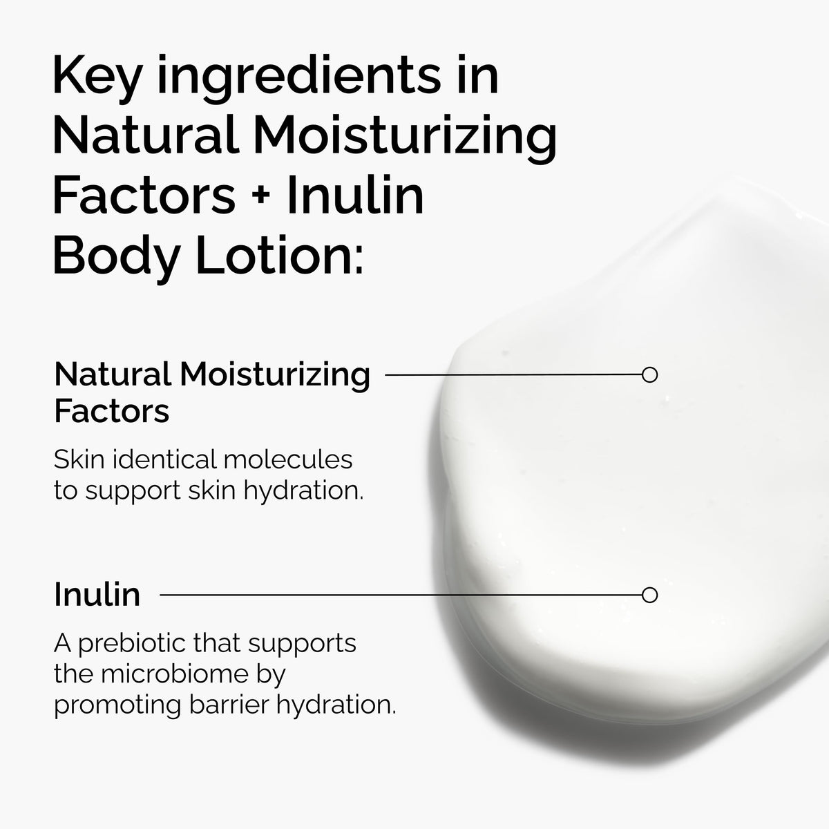 Texture spread of The Ordinary lotion on skin, demonstrating lightweight absorption