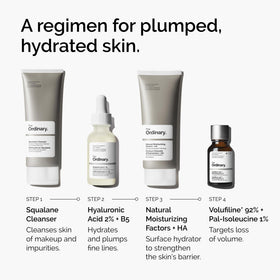 The Ordinary label close-up showing Volufiline and palmitoyl isoleucine ingredients for clarity