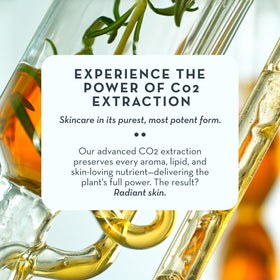 The Organic Skin Co. ingredients label highlighting CO2 extracts and organic botanicals