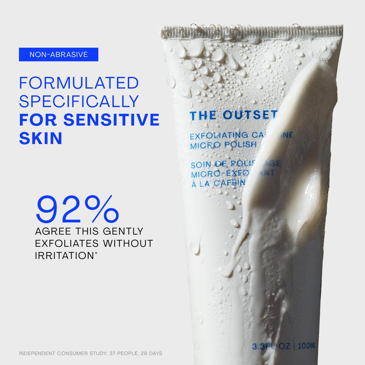 the outset polish being massaged onto damp skin for immediate refresh