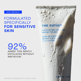 the outset polish being massaged onto damp skin for immediate refresh