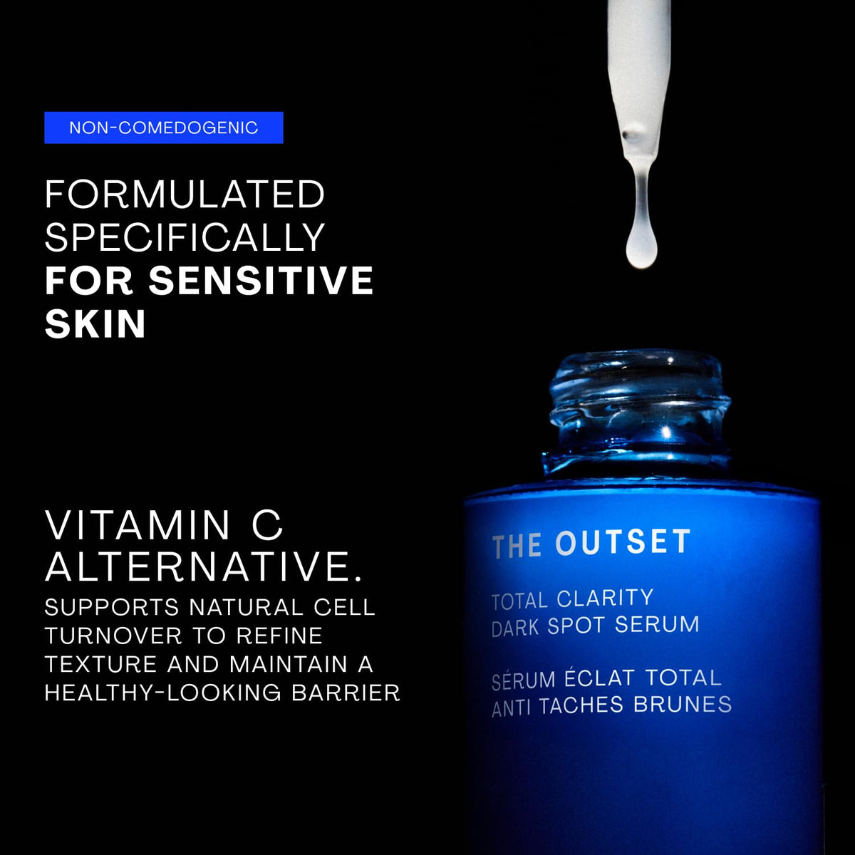 The Outset product label highlighting Melaneven and protective ingredients benefit