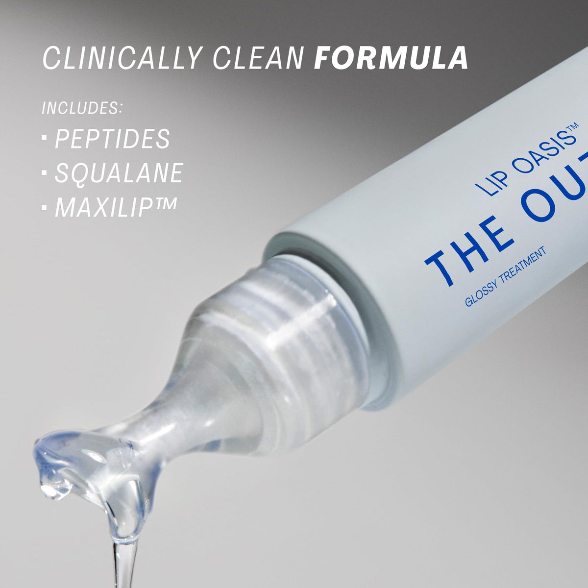 The Outset layered over lipstick showing enhanced shine and color-safe benefit
