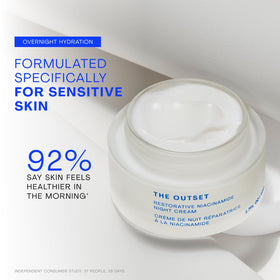The Outset product with niacinamide and bakuchiol ingredients for brightening