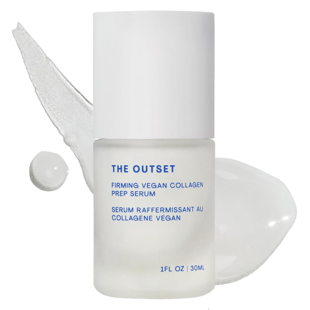 The Outset serum front packaging showing clean bottle and label benefits