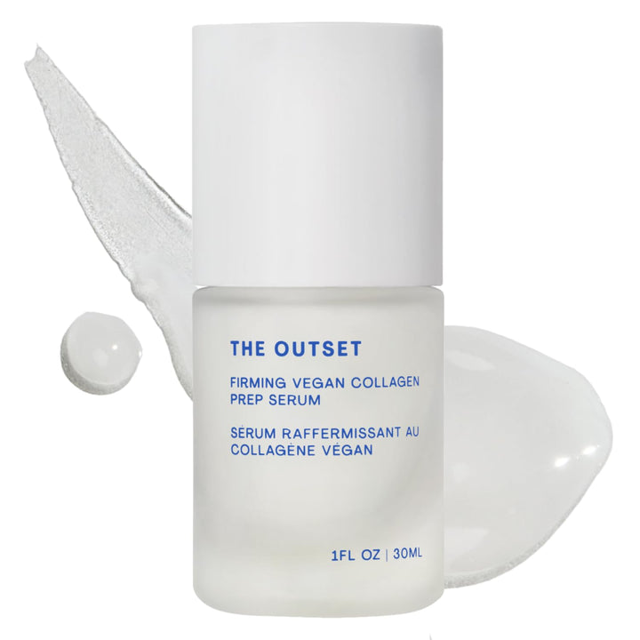The Outset serum front packaging showing clean bottle and label benefits