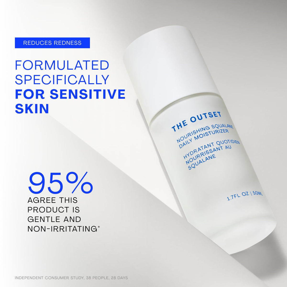 Applying The Outset moisturizer on hand demonstrating fast absorption