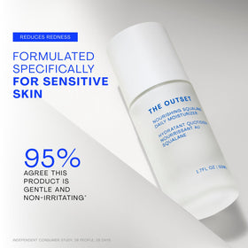 Applying The Outset moisturizer on hand demonstrating fast absorption