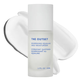 The Outset front packaging showing minimalist jar and product benefit