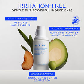 Moisturizer layered under sunscreen showing The Outset compatibility benefit