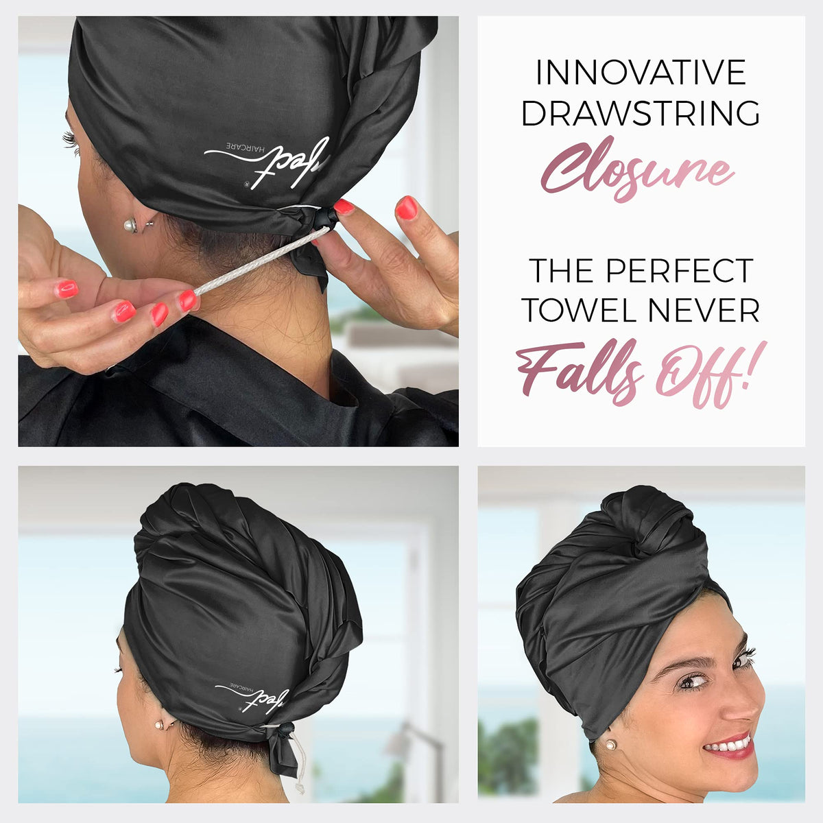THE PERFECT HAIRCARE in-use plopping curls demonstrating reduced frizz benefit