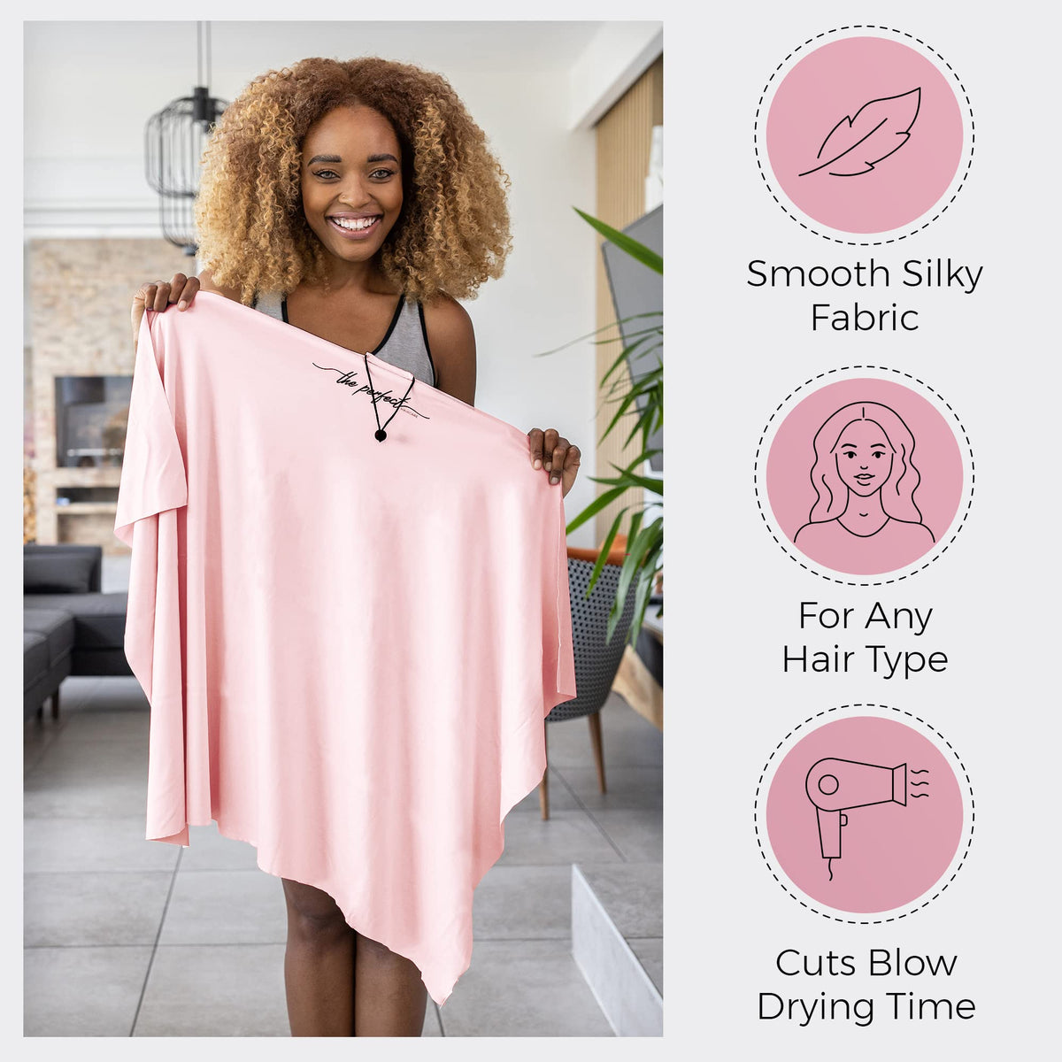 THE PERFECT HAIRCARE plopping curly hair in wrap to enhance curl definition