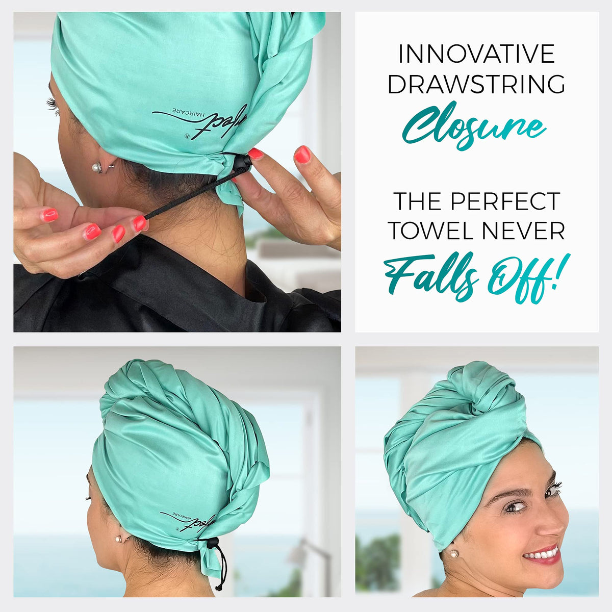 THE PERFECT HAIRCARE plopping curly hair with wrap to enhance curl definition and reduce frizz