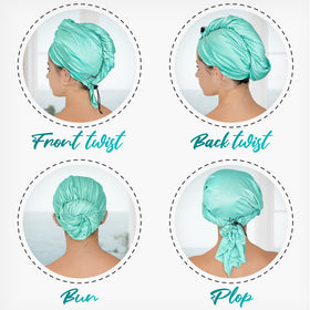THE PERFECT HAIRCARE folded towel next to ruler showing generous size and portability benefit