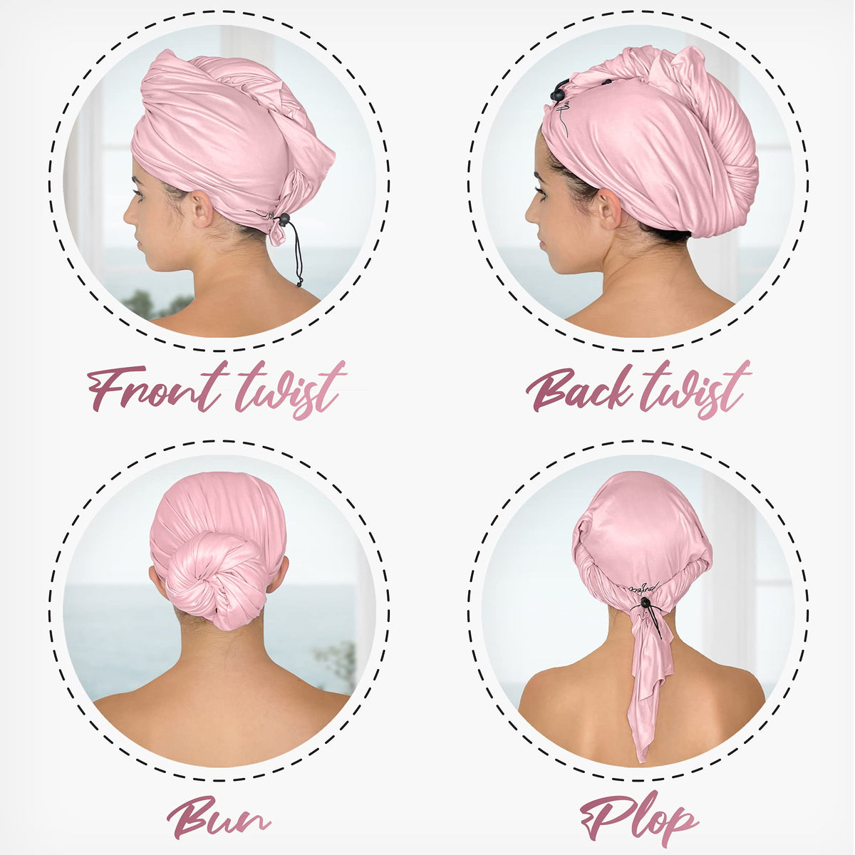 THE PERFECT HAIRCARE hand holding wrap showing generous size and coverage
