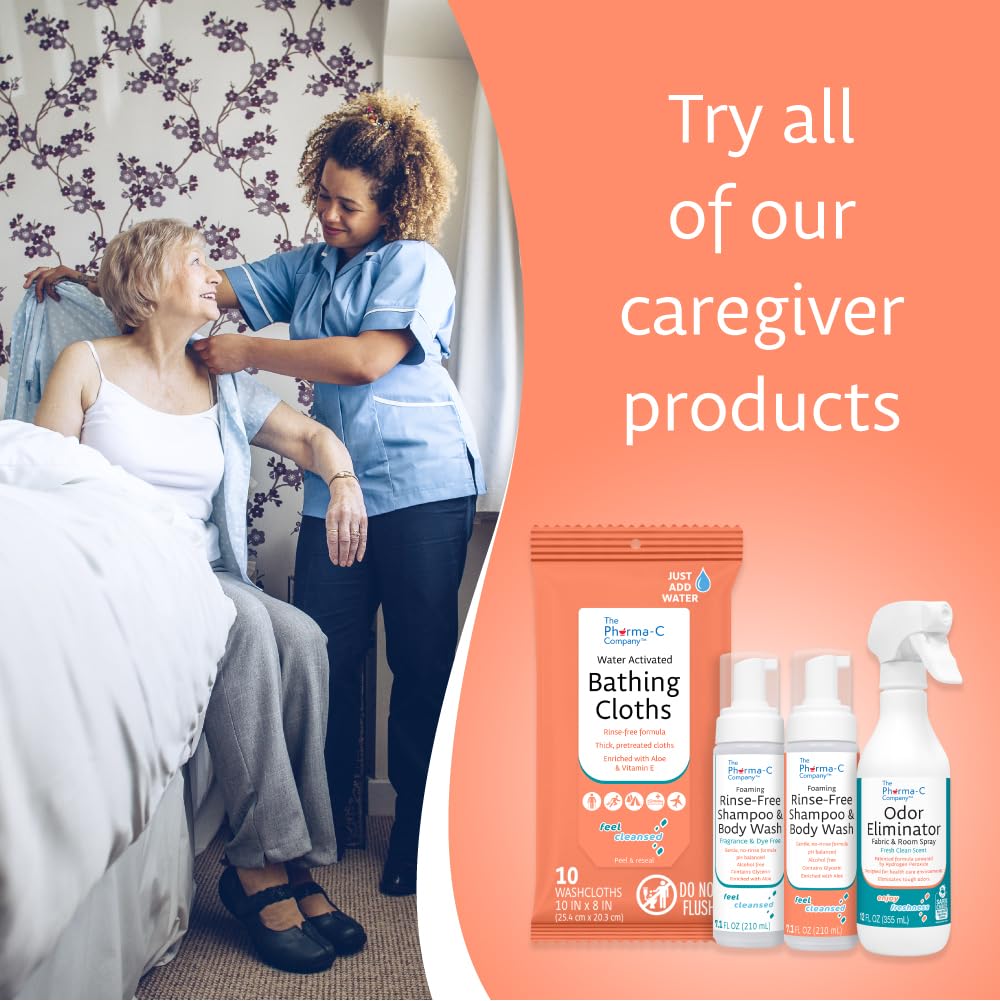The Pharma-C Company on a bedside table in caregiving scenario improving routines