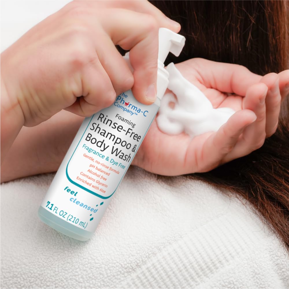 The Pharma-C Company body wash applied to arm showing full-body use