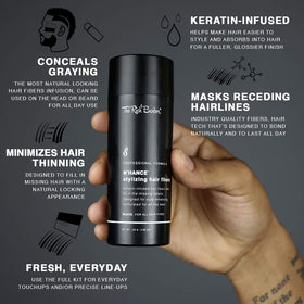 Close-up of keratin fibers texture by The Rich Barber, illustrating natural finish