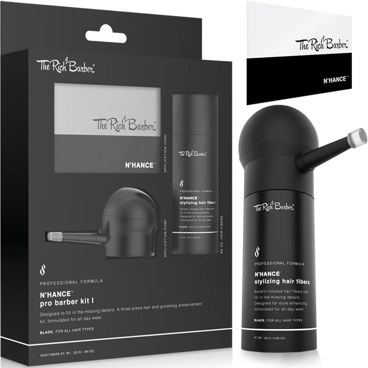 The Rich Barber front packaging showing professional 3-in-1 kit benefits