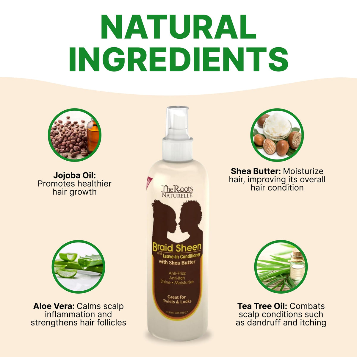 The Roots Naturelle applied to braided hair in salon for improved manageability