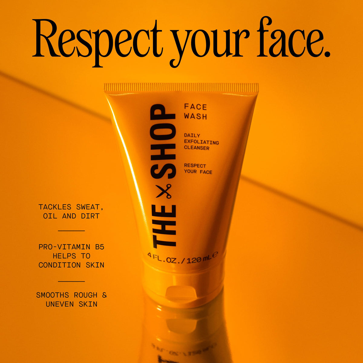 The Shop Uninterrupted in-use shot prepping skin for shaving with cooling benefit