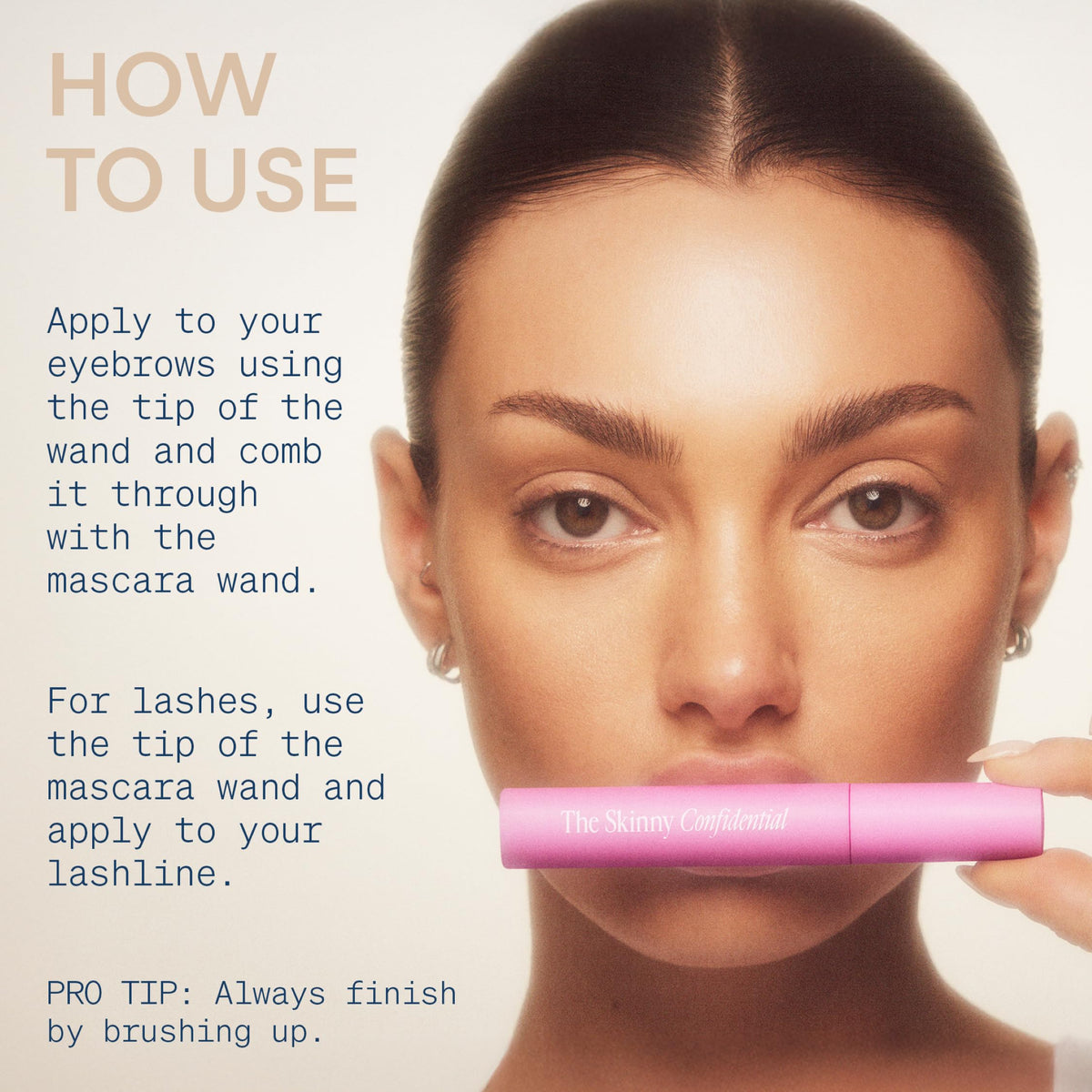 Side-by-side brows before and after using The Skinny Confidential for neater shape